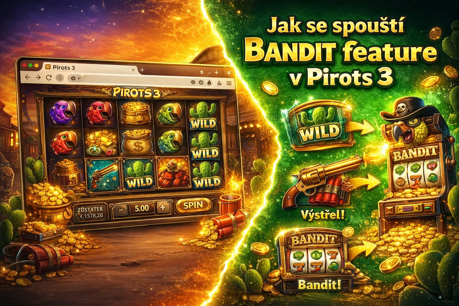 Mechanika Bandit v Pirots 3
