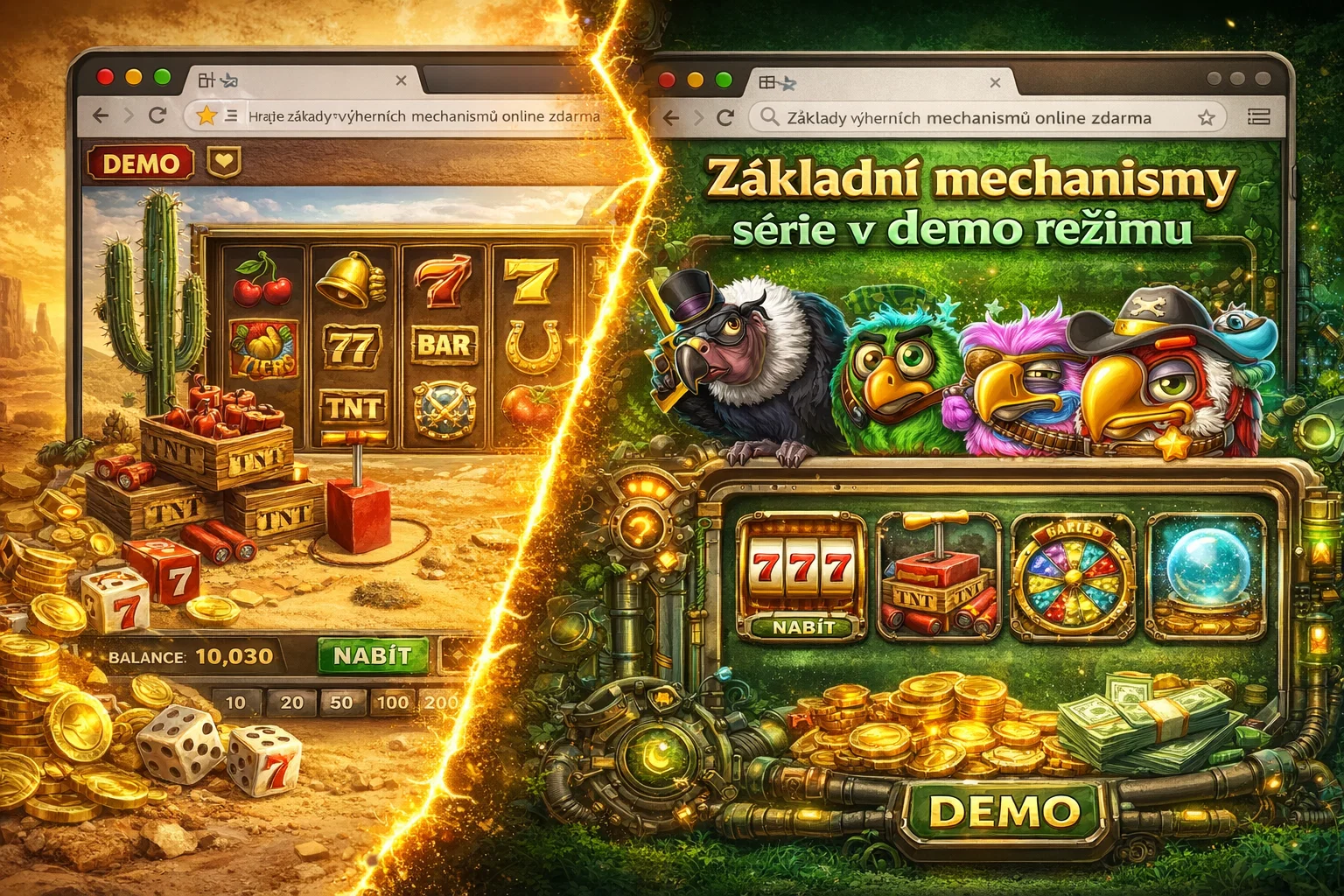 Základní mechaniky série v demo-režimu